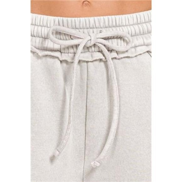 Zenana Acid Wash Fleece Drawstring Shorts With Pockets - Picture 3 of 3